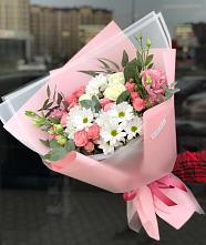 Букет цветов из:  Розы, Лизиантусы и Хризантемы в Аскарово